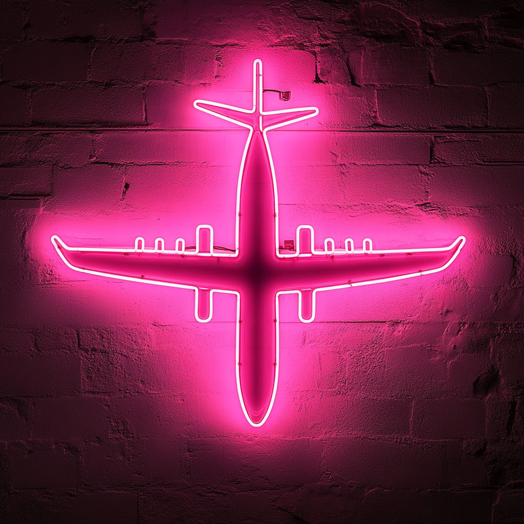 Airplane - Pink Neon Sign, 24 Inches