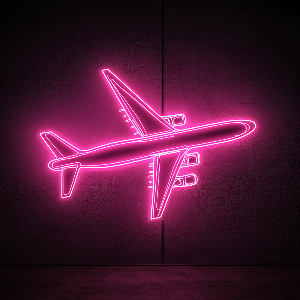 Airplane - Pink Neon Sign, 24 Inches
