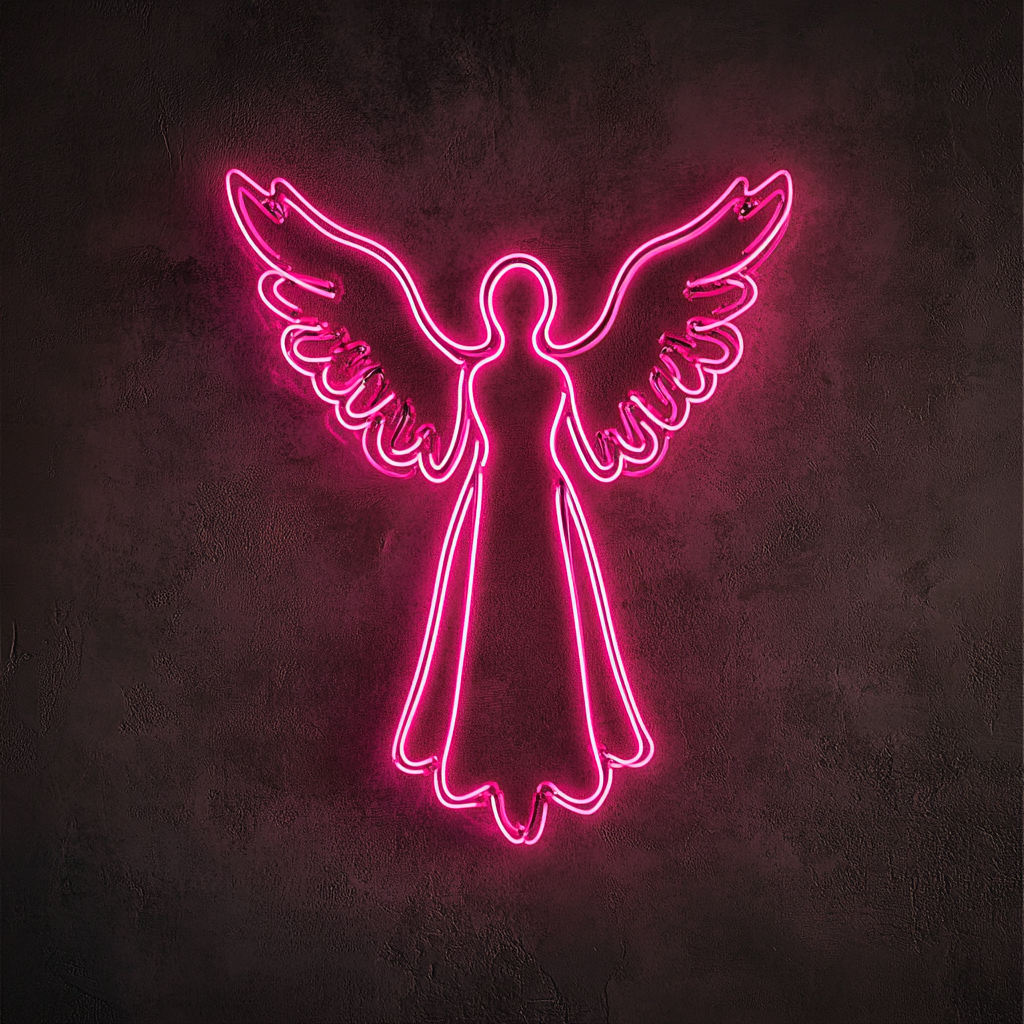 Angel - Pink Neon Sign, 18 Inches