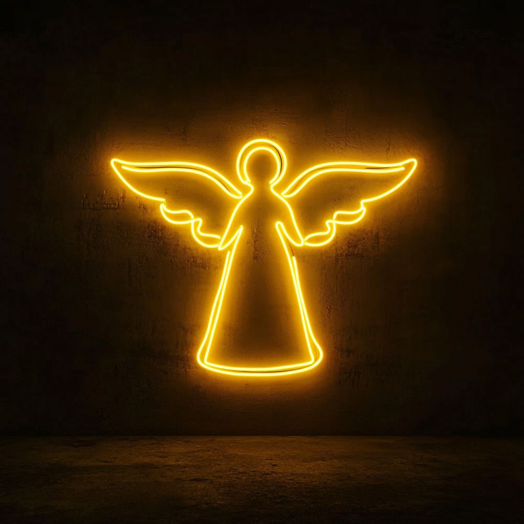 Angel - Yellow Neon Sign, 18 Inches