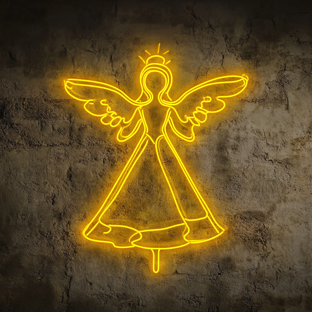 Angel - Yellow Neon Sign, 18 Inches