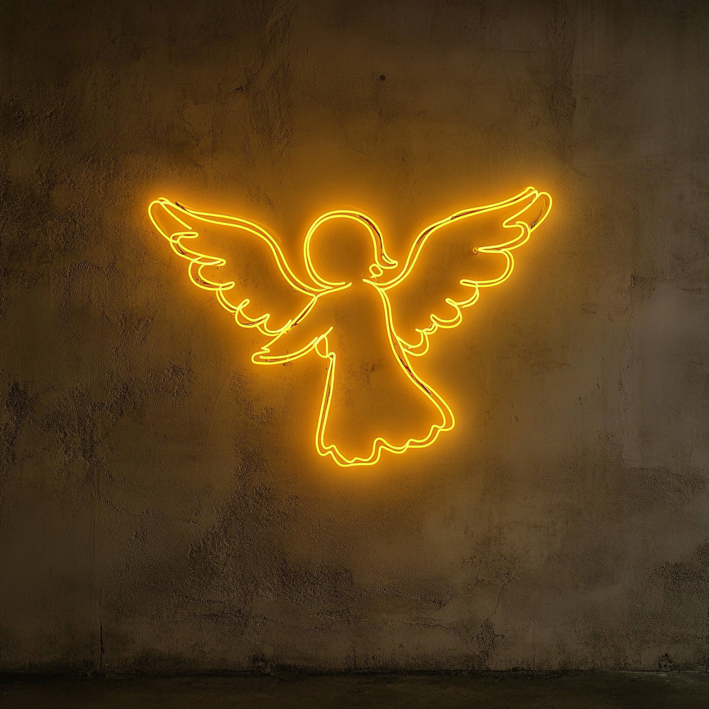 Angel Halo - Yellow Neon Sign, 18 Inches