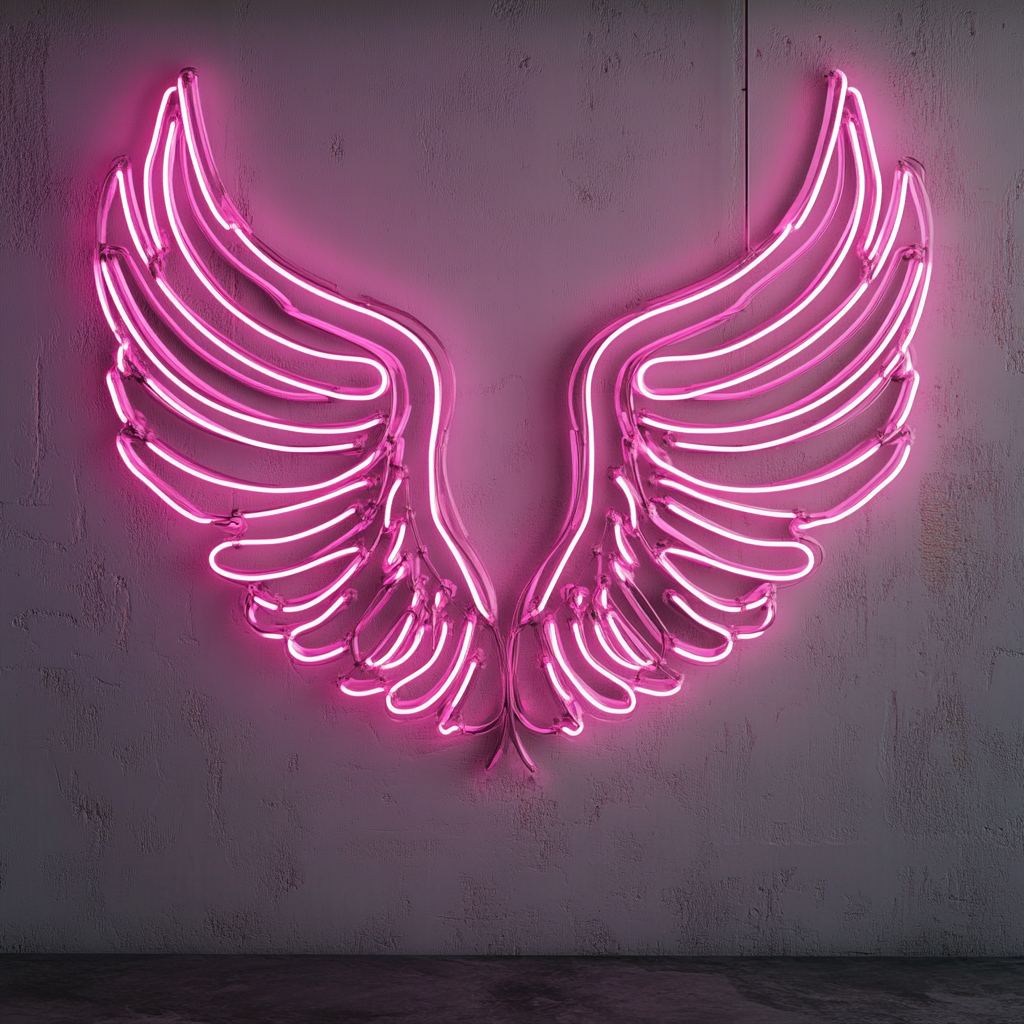 Angel Wings - Pink Neon Sign, 18 Inches