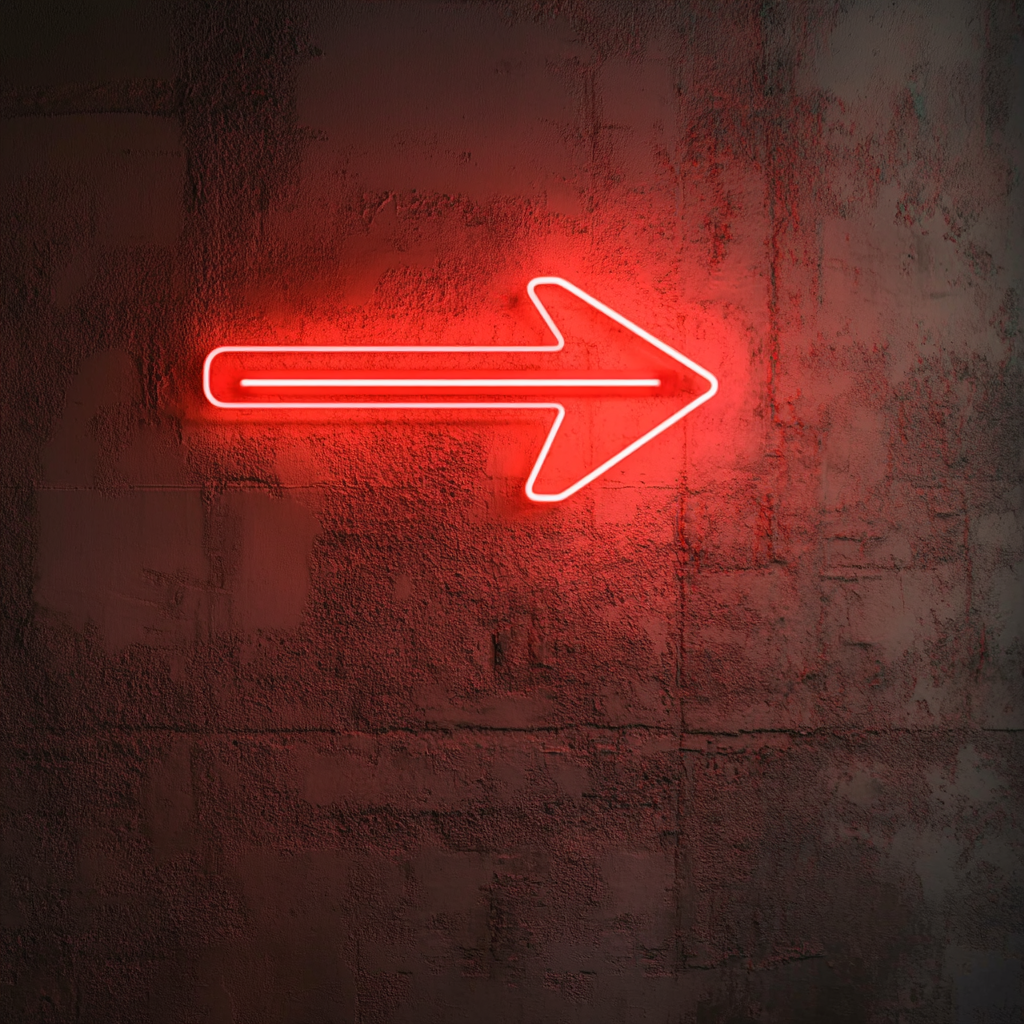 Arrow - Red Neon Sign, 24 Inches