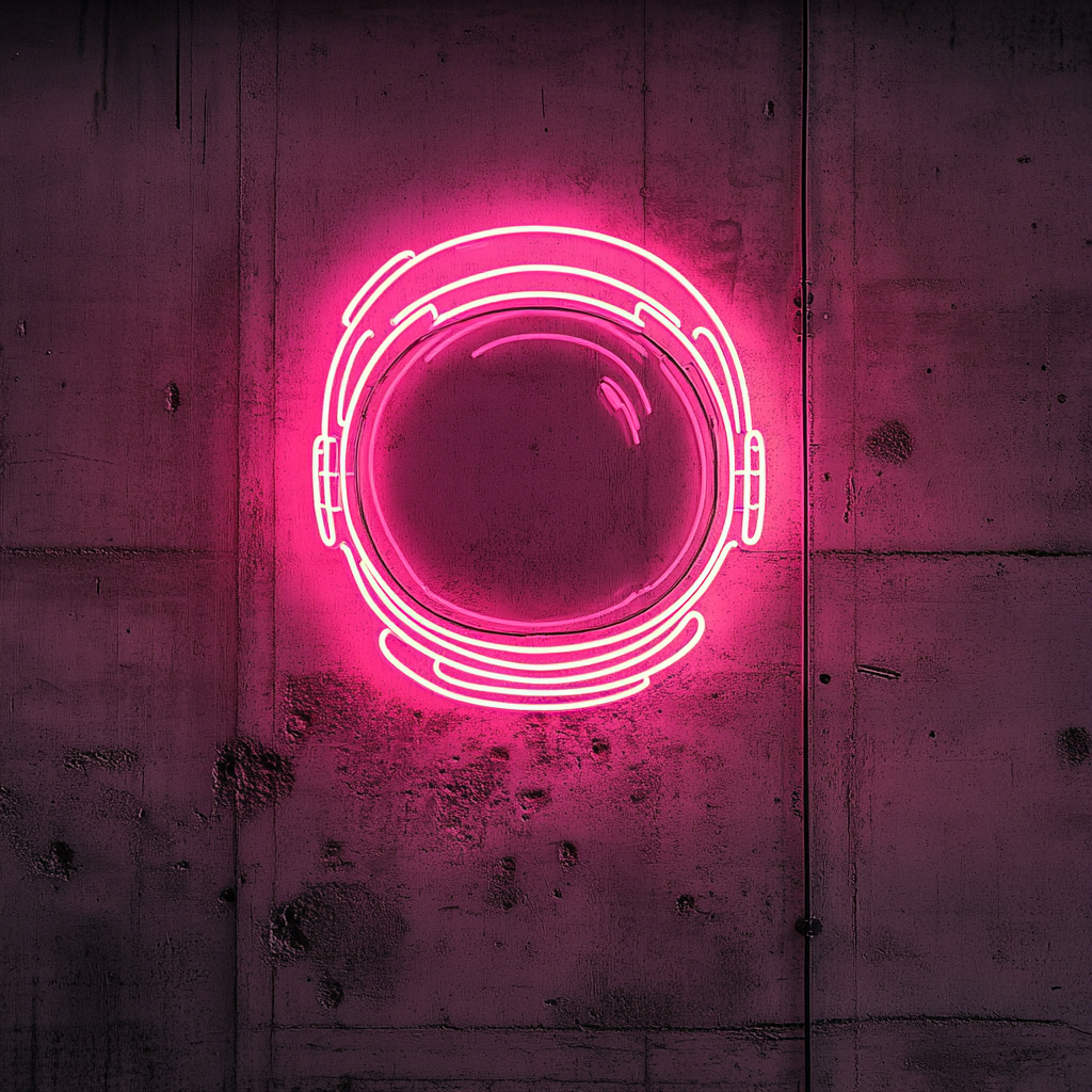 Astronaut Helmet - Pink Neon Sign, 24 Inches