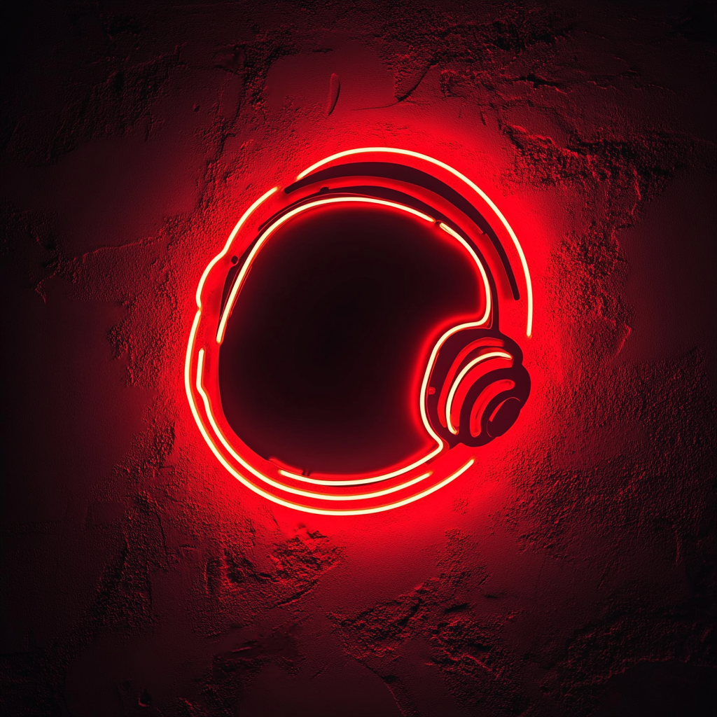 Astronaut Helmet - Red Neon Sign, 18 Inches