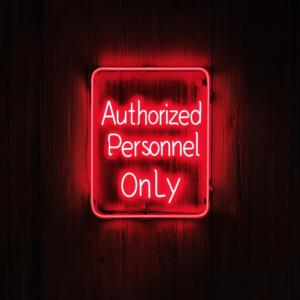 Authorized Personnel Only - Red Neon Sign, 24 Inches