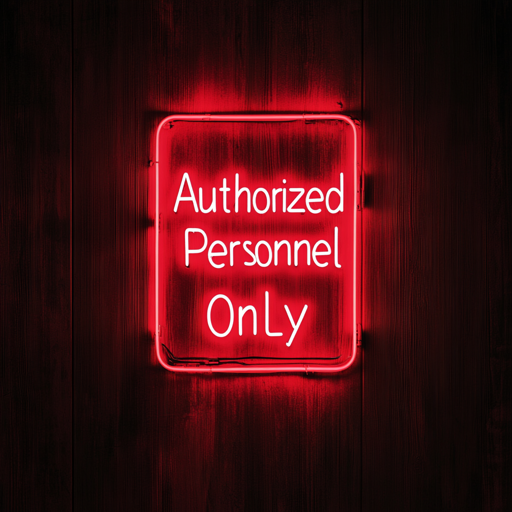 Authorized Personnel Only - Red Neon Sign, 18 Inches