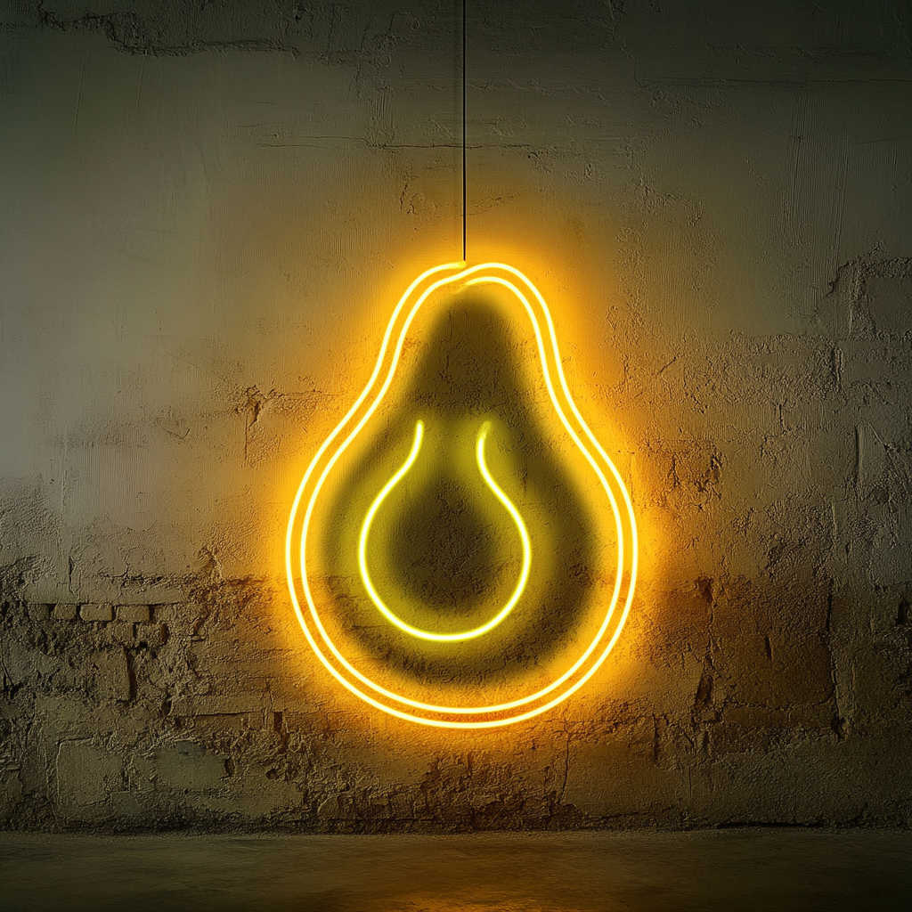 Avocado - Yellow Neon Sign, 18 Inches