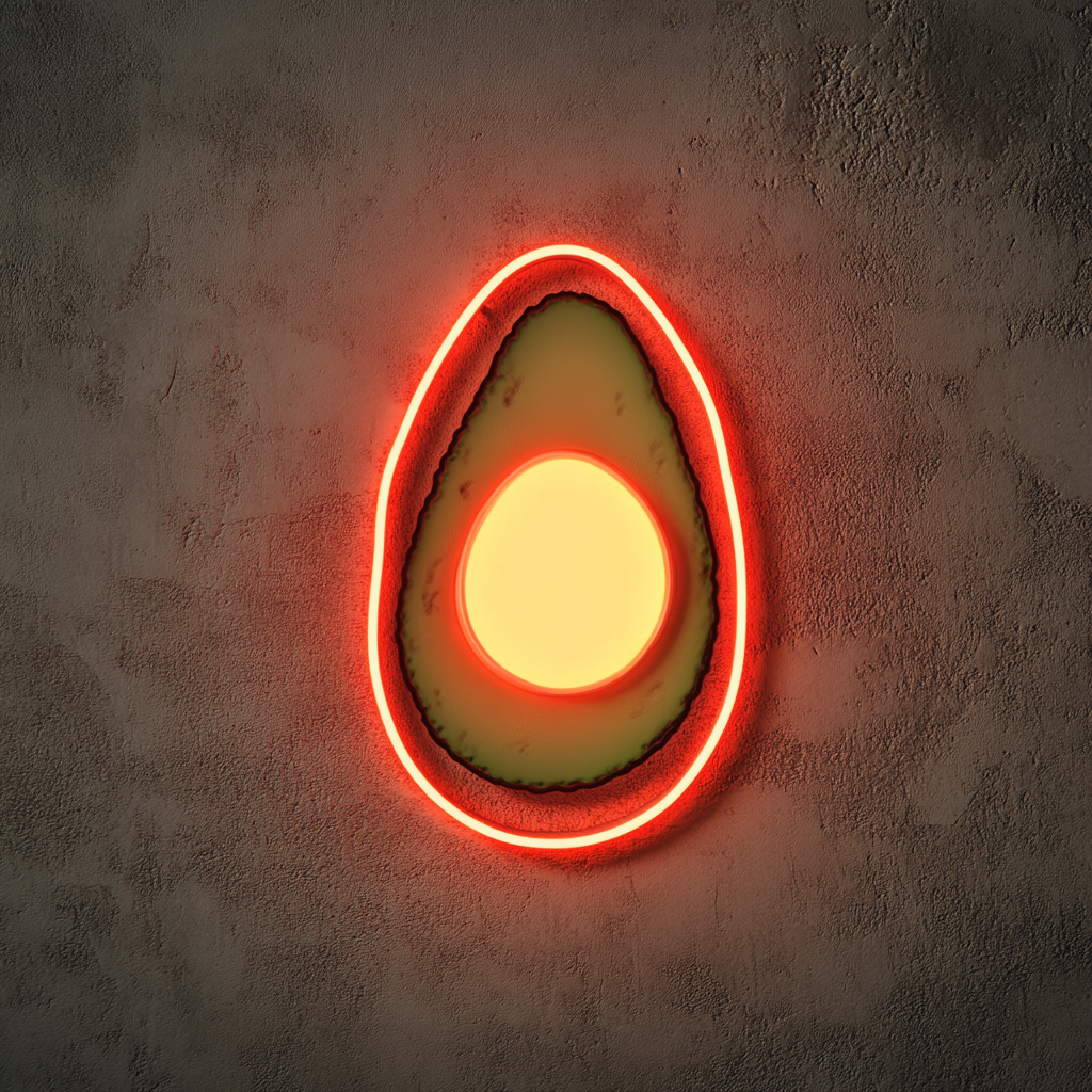 Avocado Toast with Egg - Red Neon Sign, 18 Inches