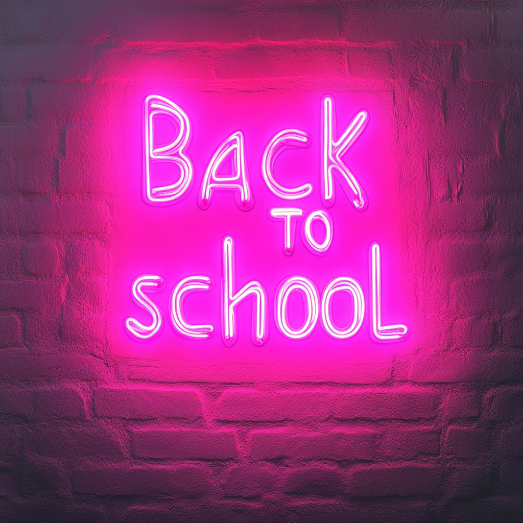 Back to School - Pink Neon Sign, 18 Inches