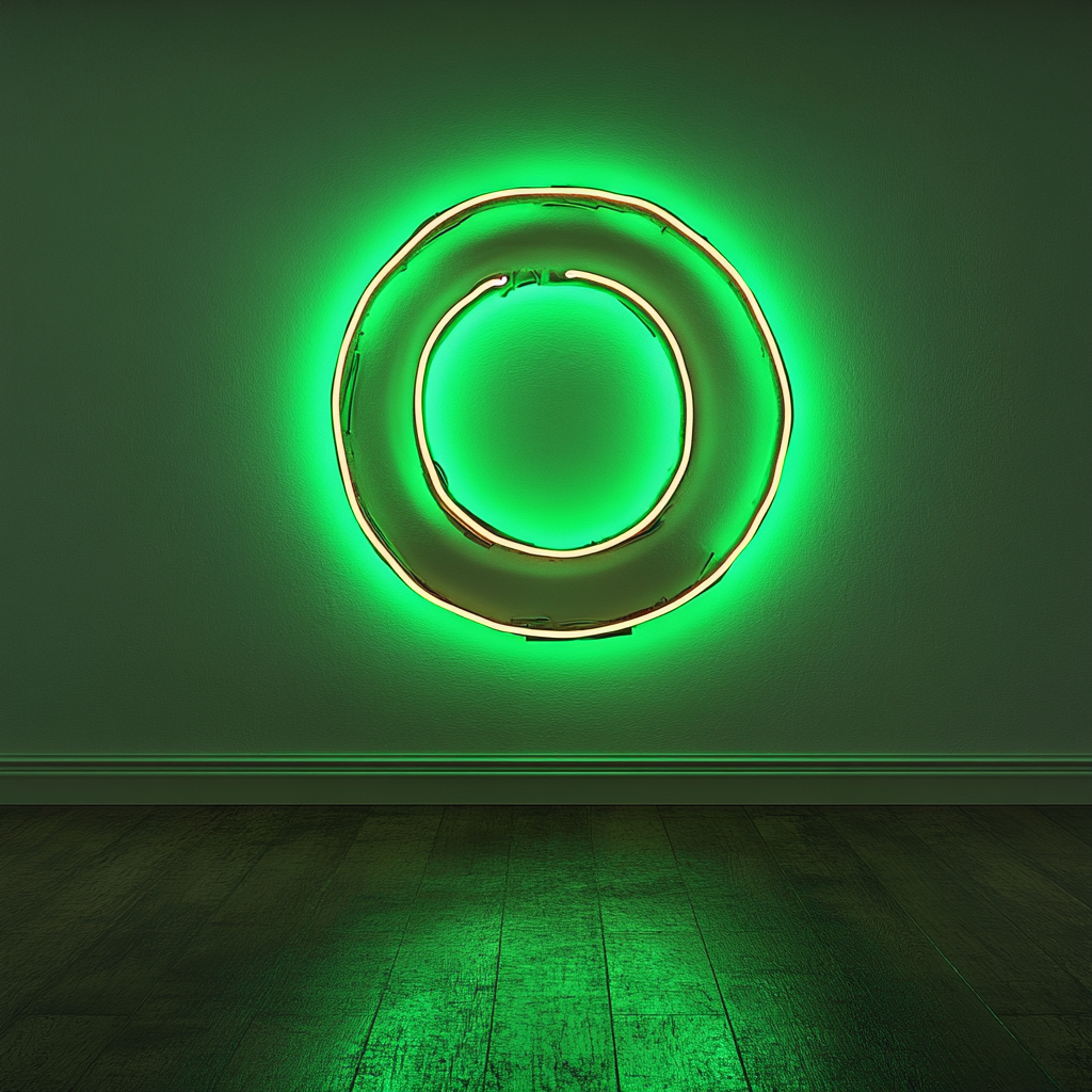 Bagel - Green Neon Sign, 24 Inches