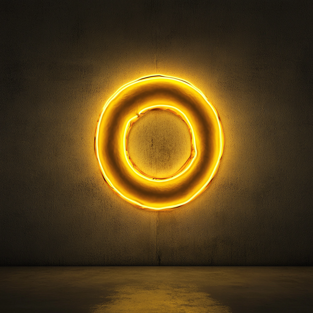 Bagel - Yellow Neon Sign, 24 Inches