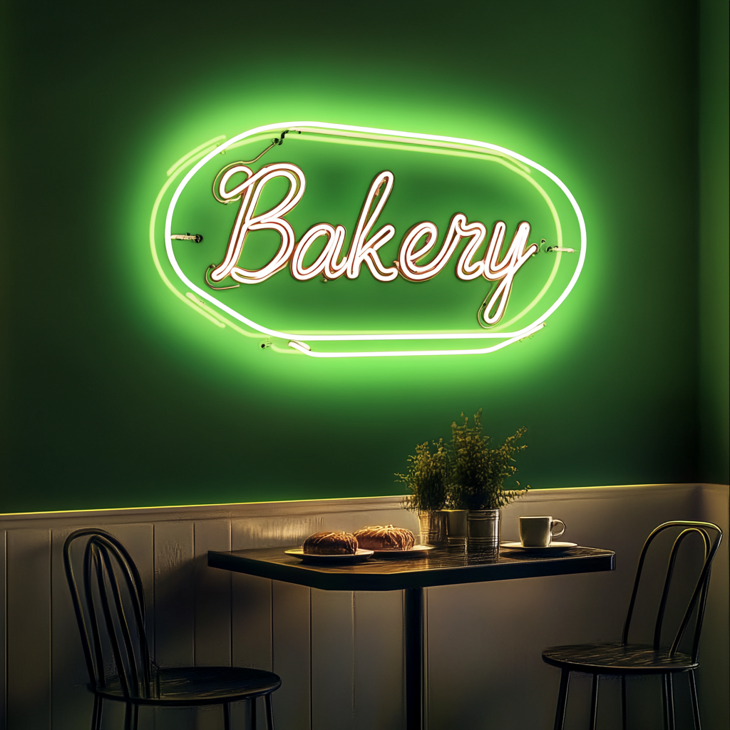 Bakery - Green Neon Sign, 24 Inches