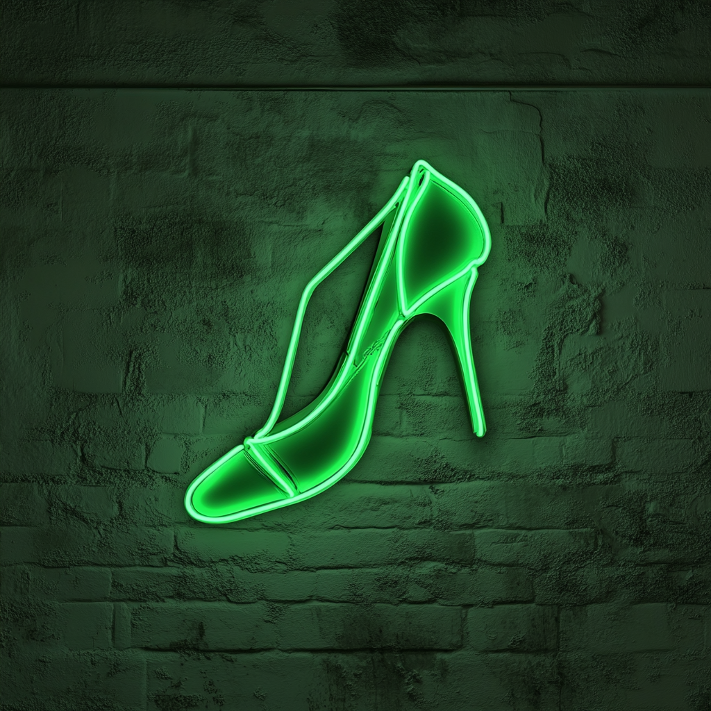 Ballet Shoes - Green Neon Sign, 18 Inches