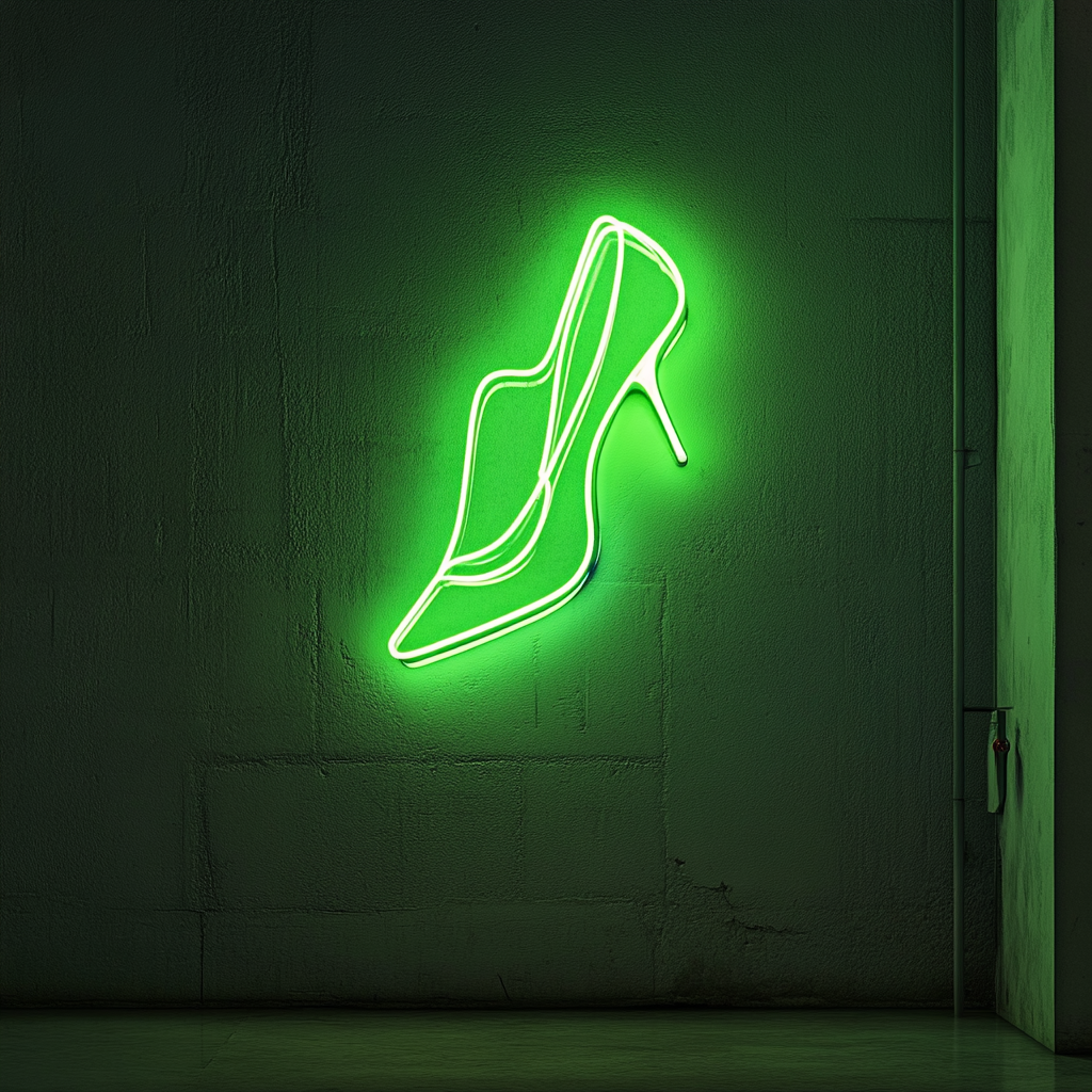 Ballet Shoes - Green Neon Sign, 18 Inches