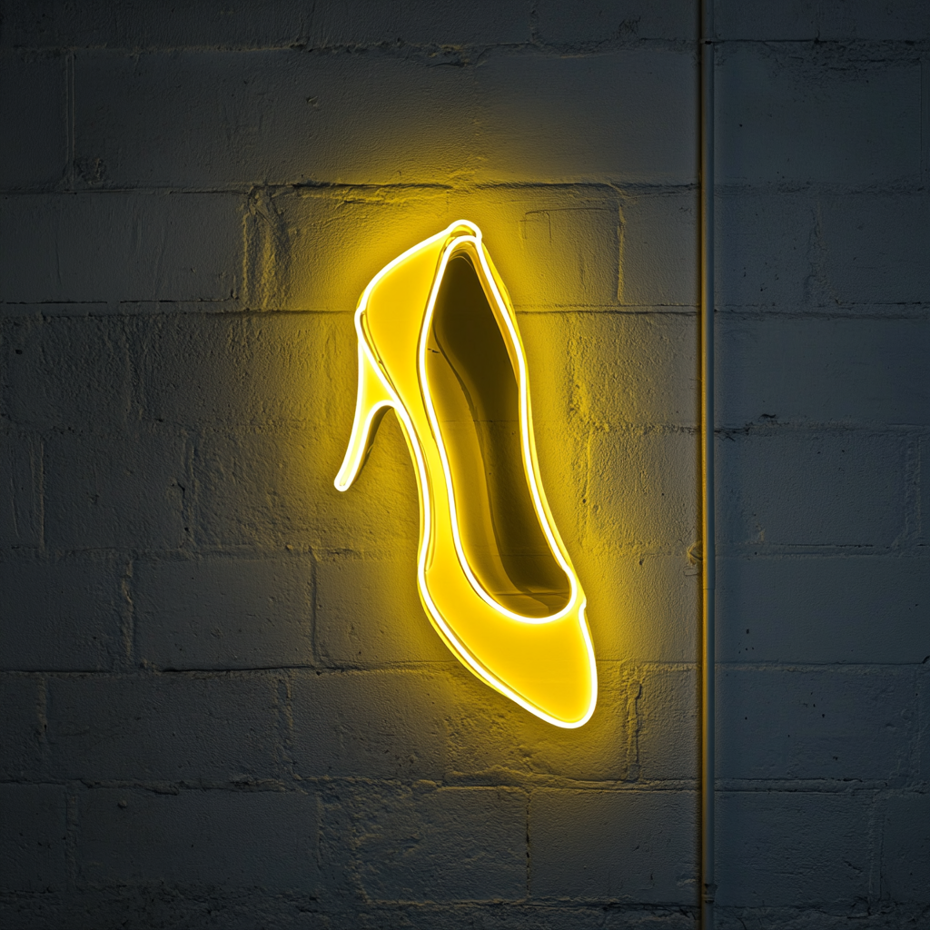 Ballet Shoes - Yellow Neon Sign, 18 Inches