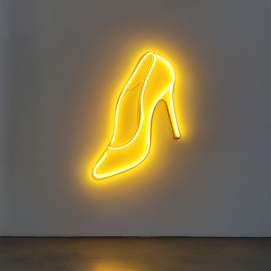Ballet Shoes - Yellow Neon Sign, 18 Inches