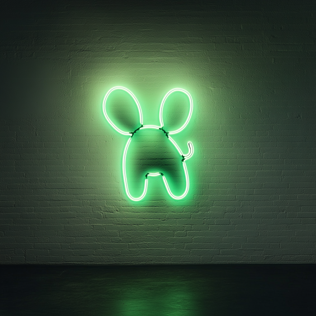 Balloon Animal - Green Neon Sign, 18 Inches