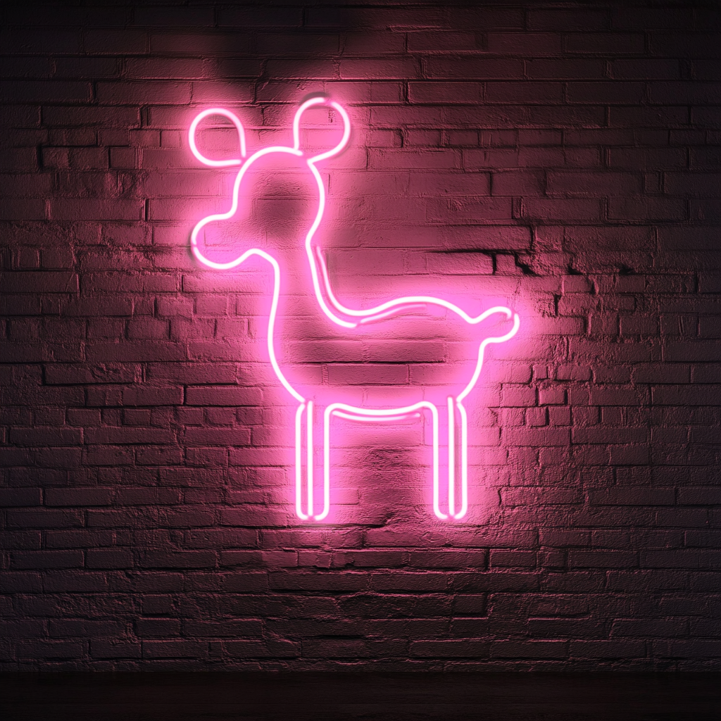 Balloon Animal - Pink Neon Sign, 24 Inches