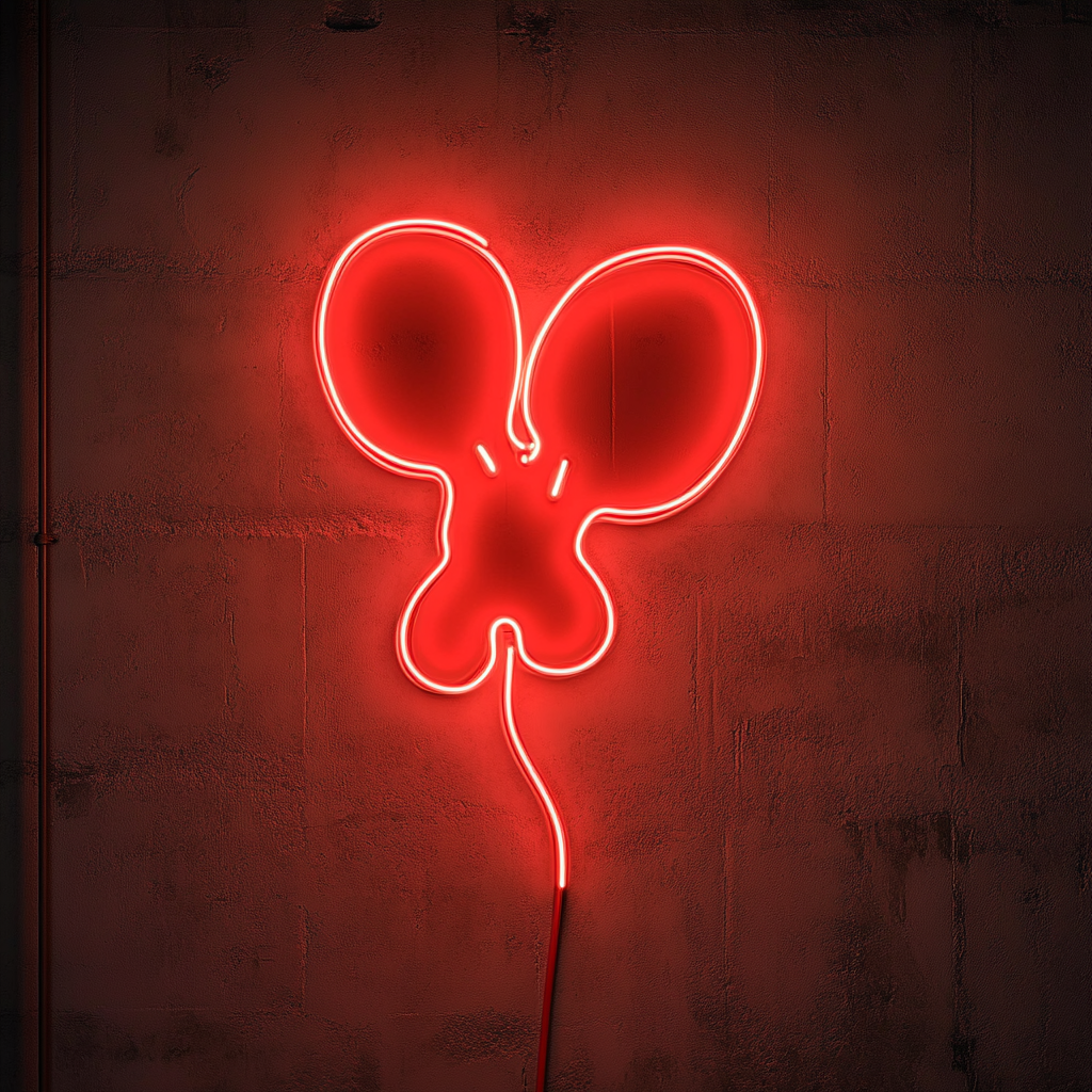 Balloon Animal - Red Neon Sign, 18 Inches