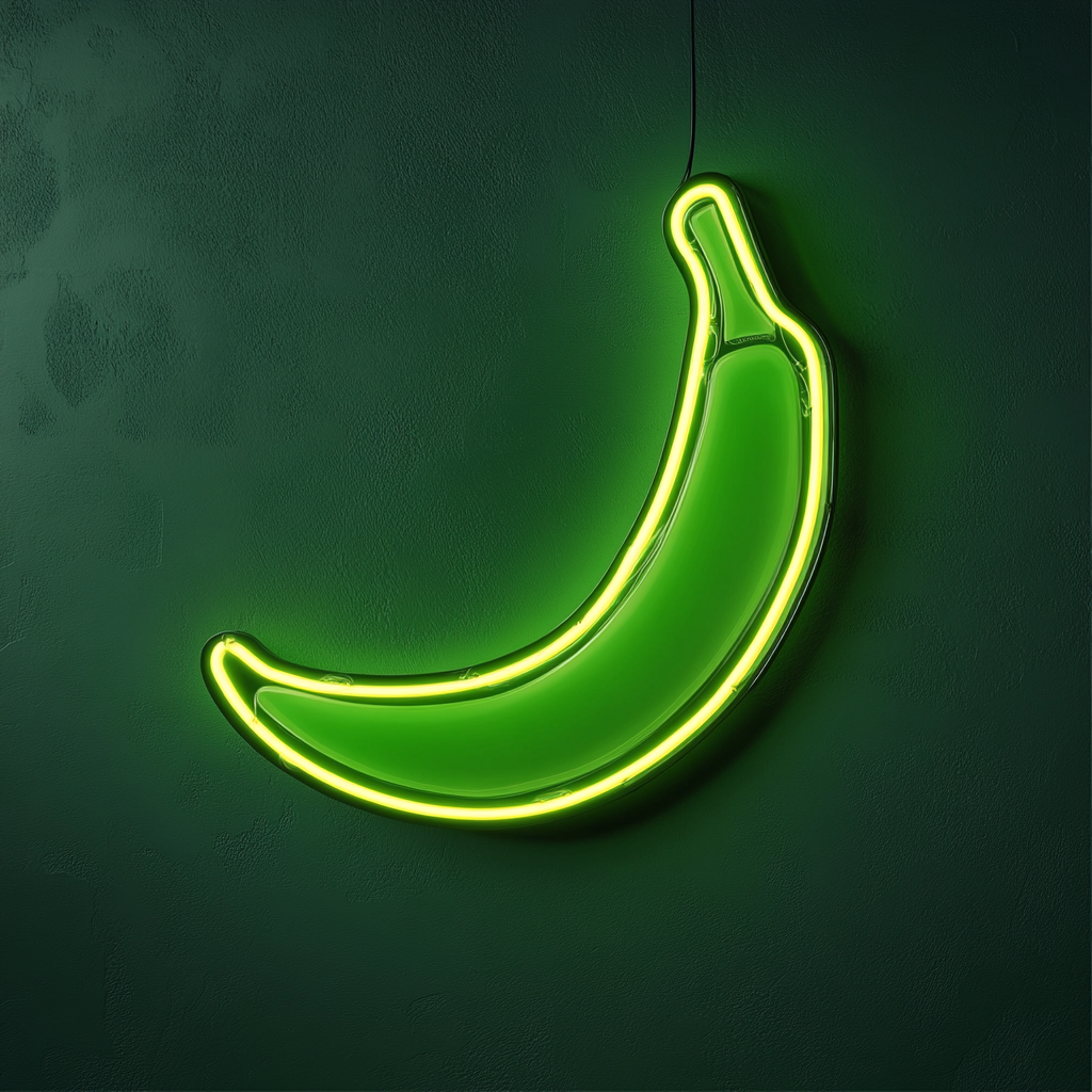 Banana - Green Neon Sign, 18 Inches