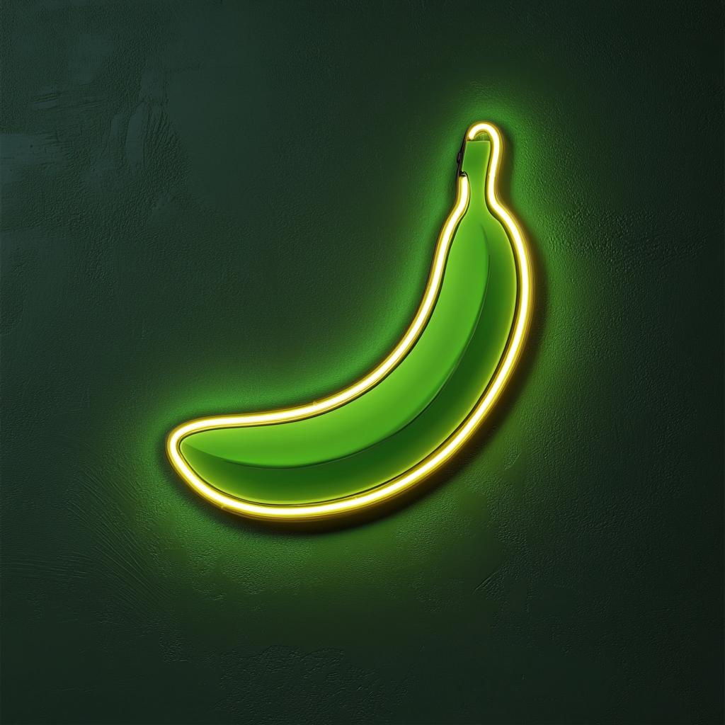 Banana - Green Neon Sign, 18 Inches