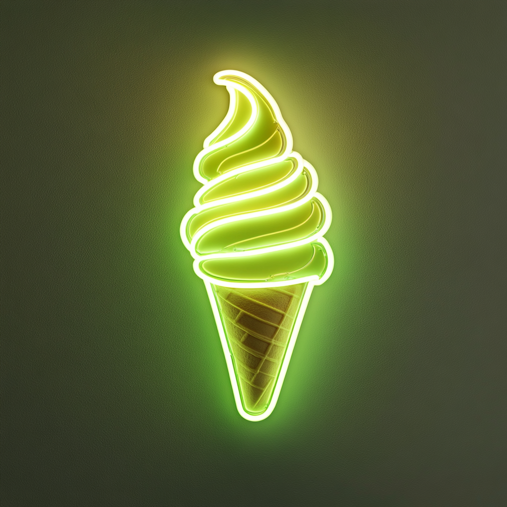 Banana Split Sundae - Green Neon Sign, 18 Inches