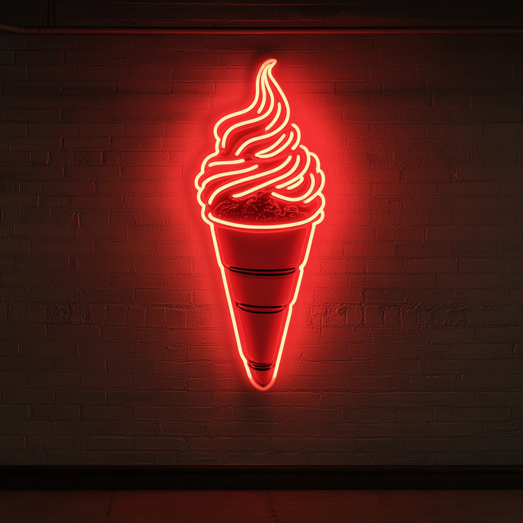 Banana Split Sundae - Red Neon Sign, 24 Inches