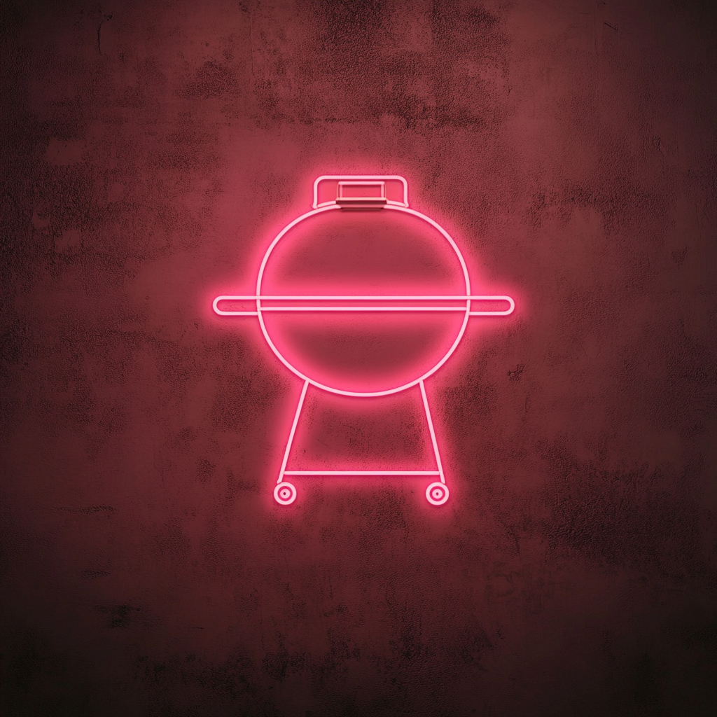 Barbecue Smoker - Pink Neon Sign, 24 Inches