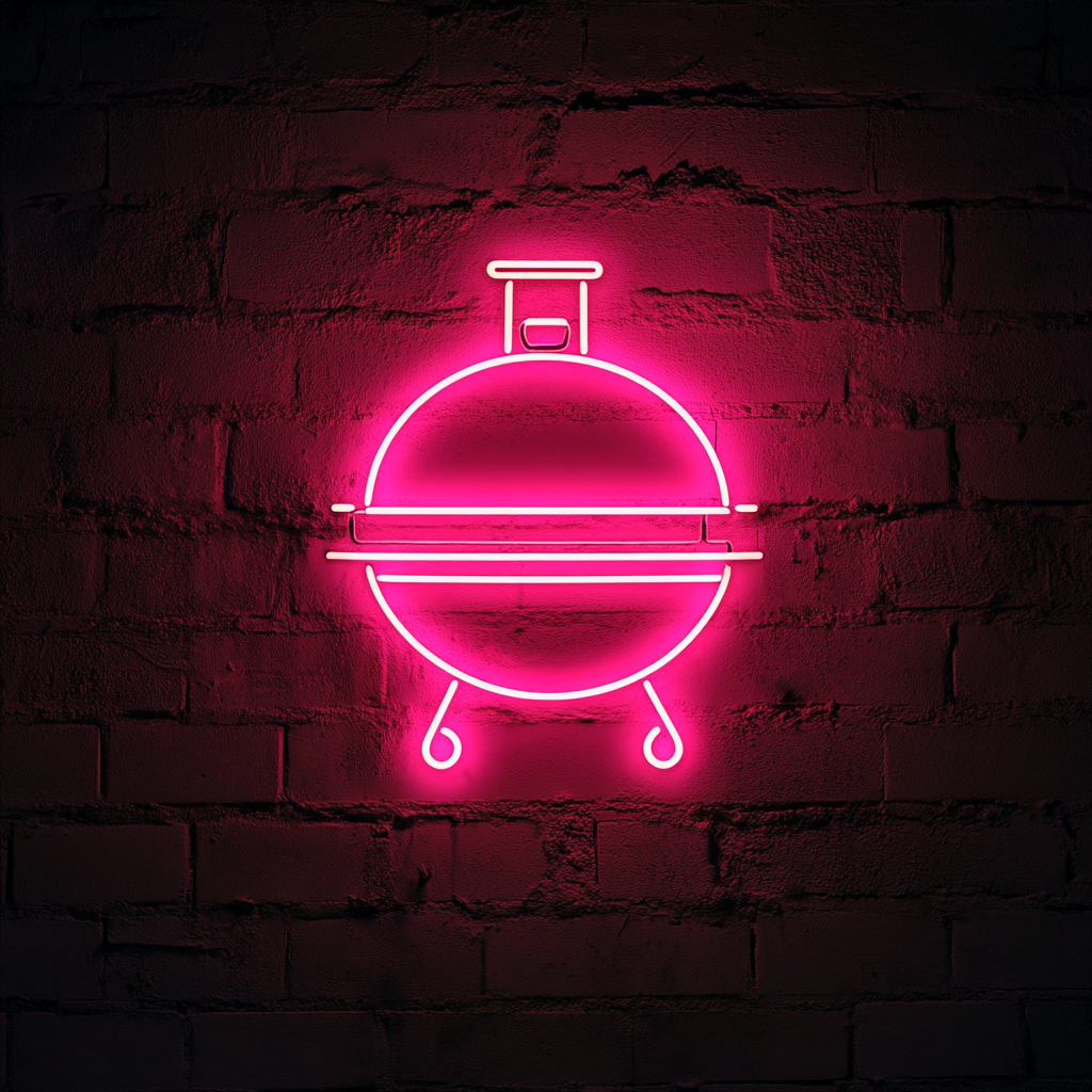 Barbecue Smoker - Pink Neon Sign, 24 Inches
