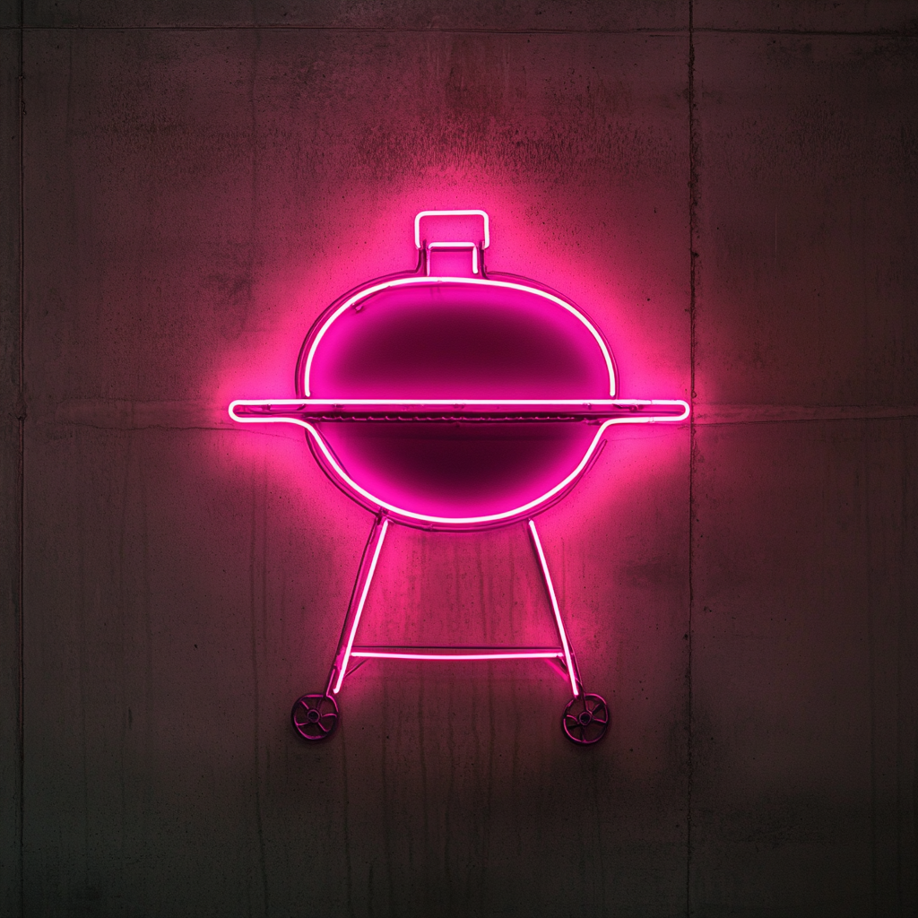 Barbecue Smoker - Pink Neon Sign, 24 Inches