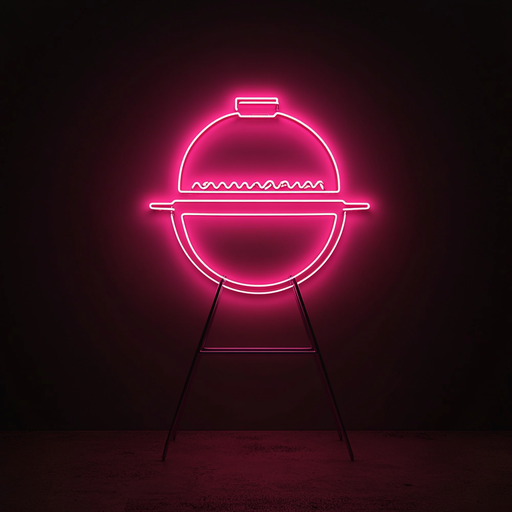 Barbecue Smoker - Pink Neon Sign, 24 Inches