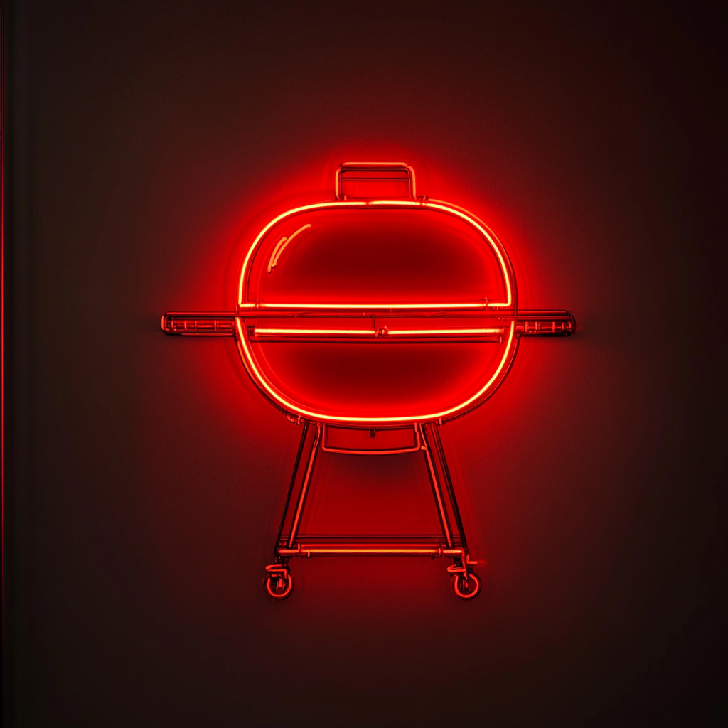Barbecue Smoker - Red Neon Sign, 24 Inches