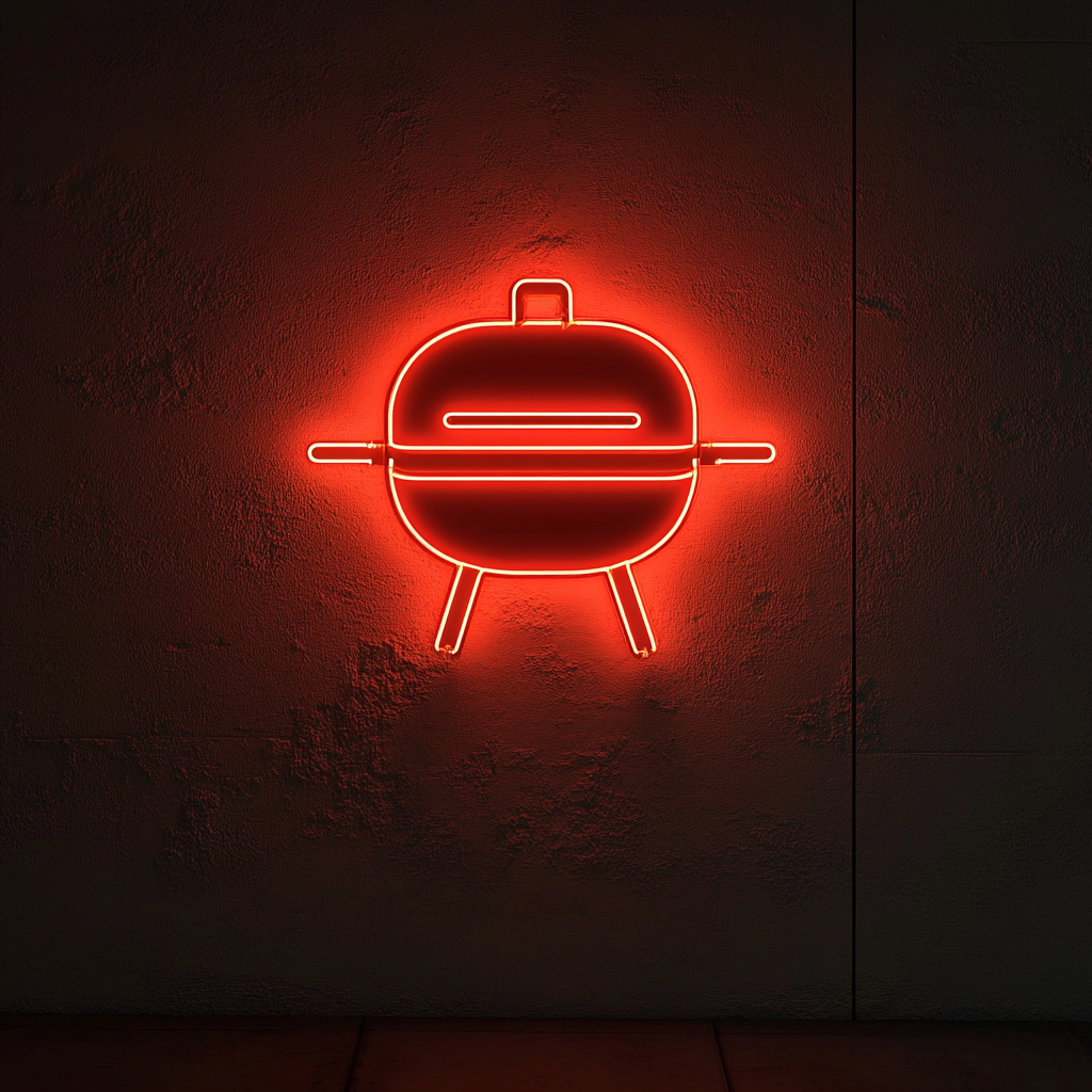 Barbecue Smoker - Red Neon Sign, 24 Inches