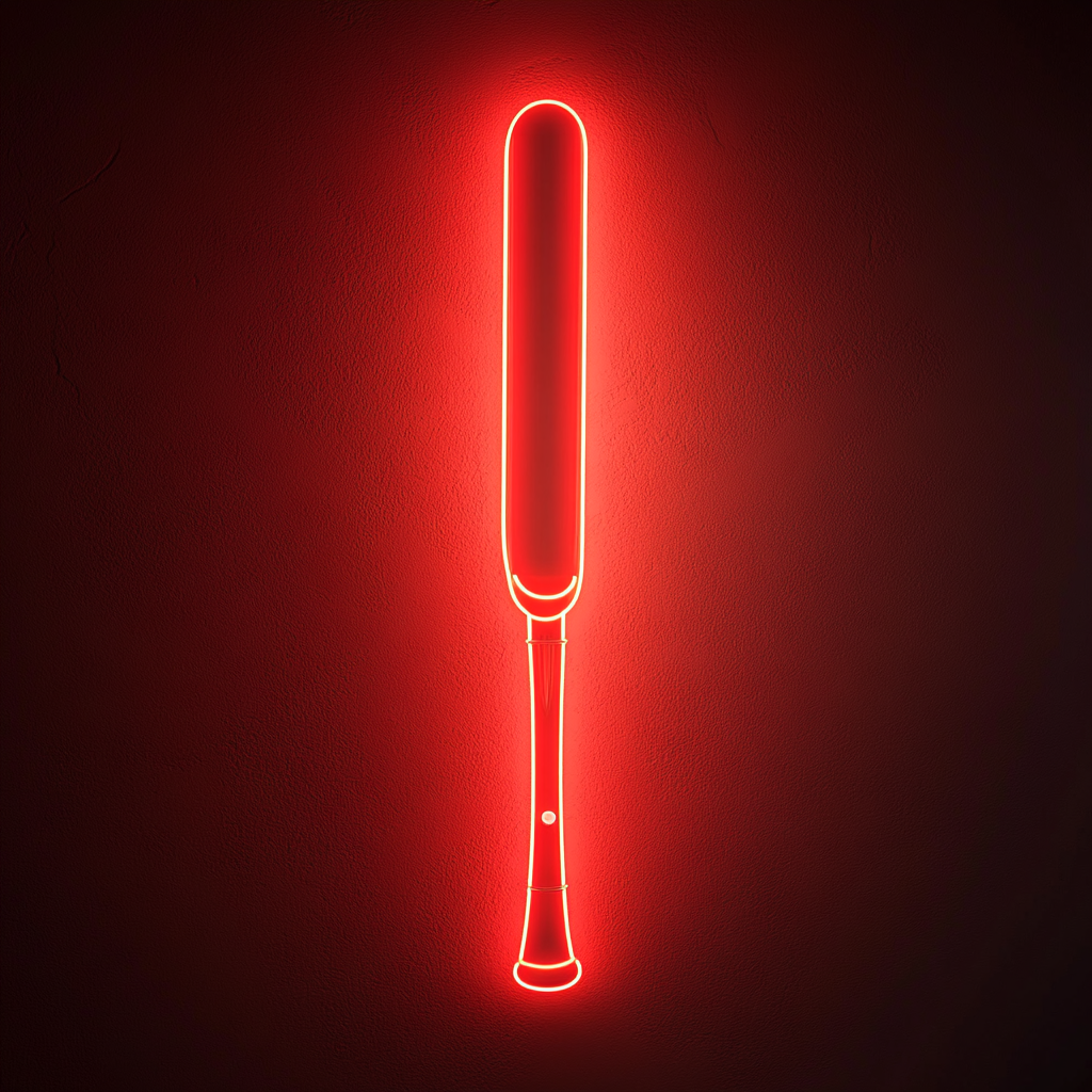 Baseball Bat - Red Neon Sign, 18 Inches