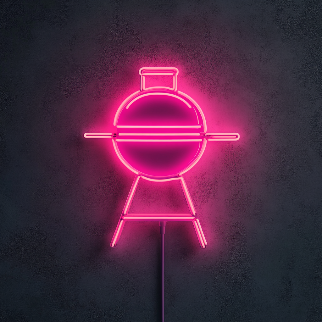 BBQ Grill - Pink Neon Sign, 24 Inches