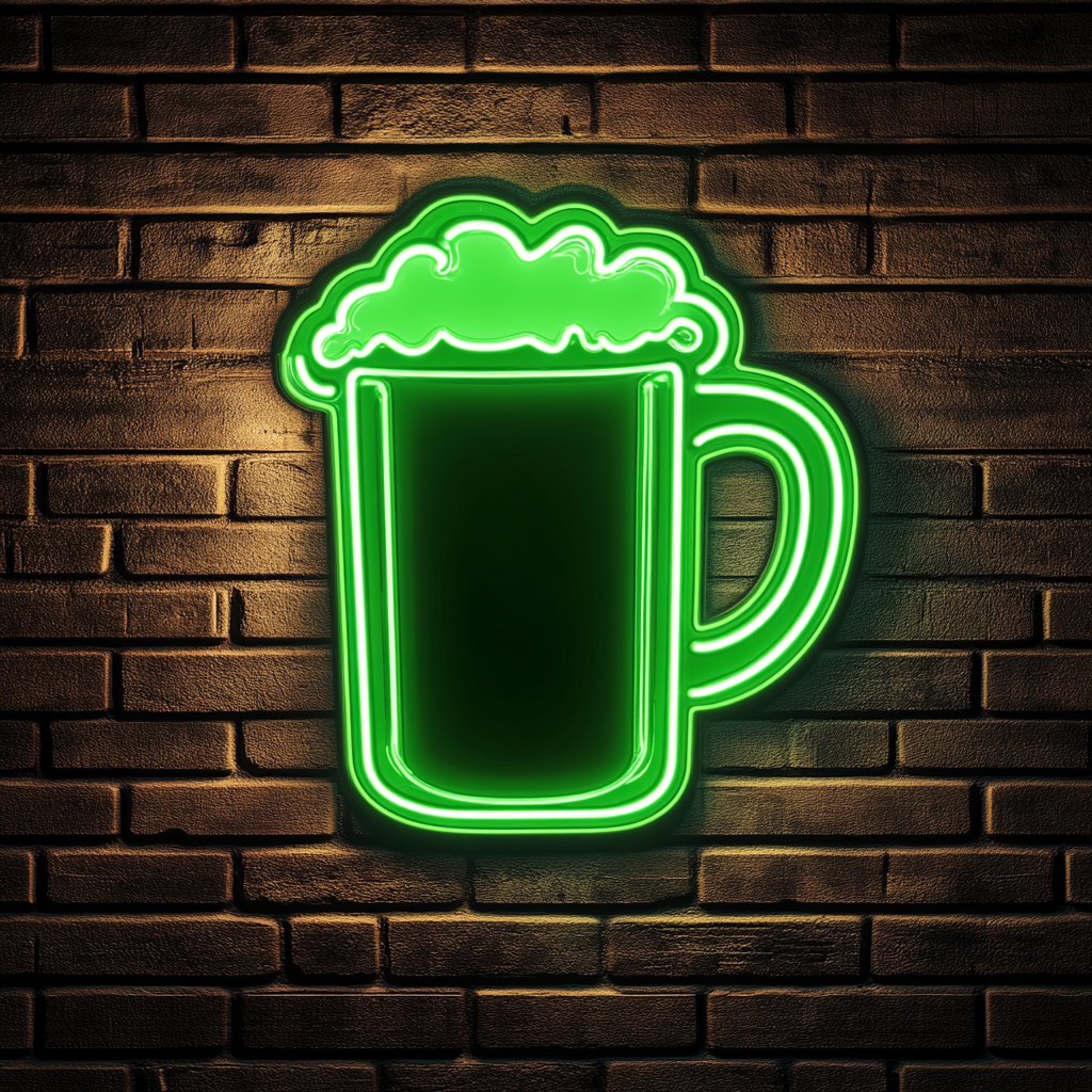 Beer Mug - Green Neon Sign, 24 Inches
