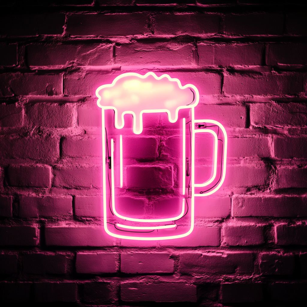 Beer Mug - Pink Neon Sign, 24 Inches