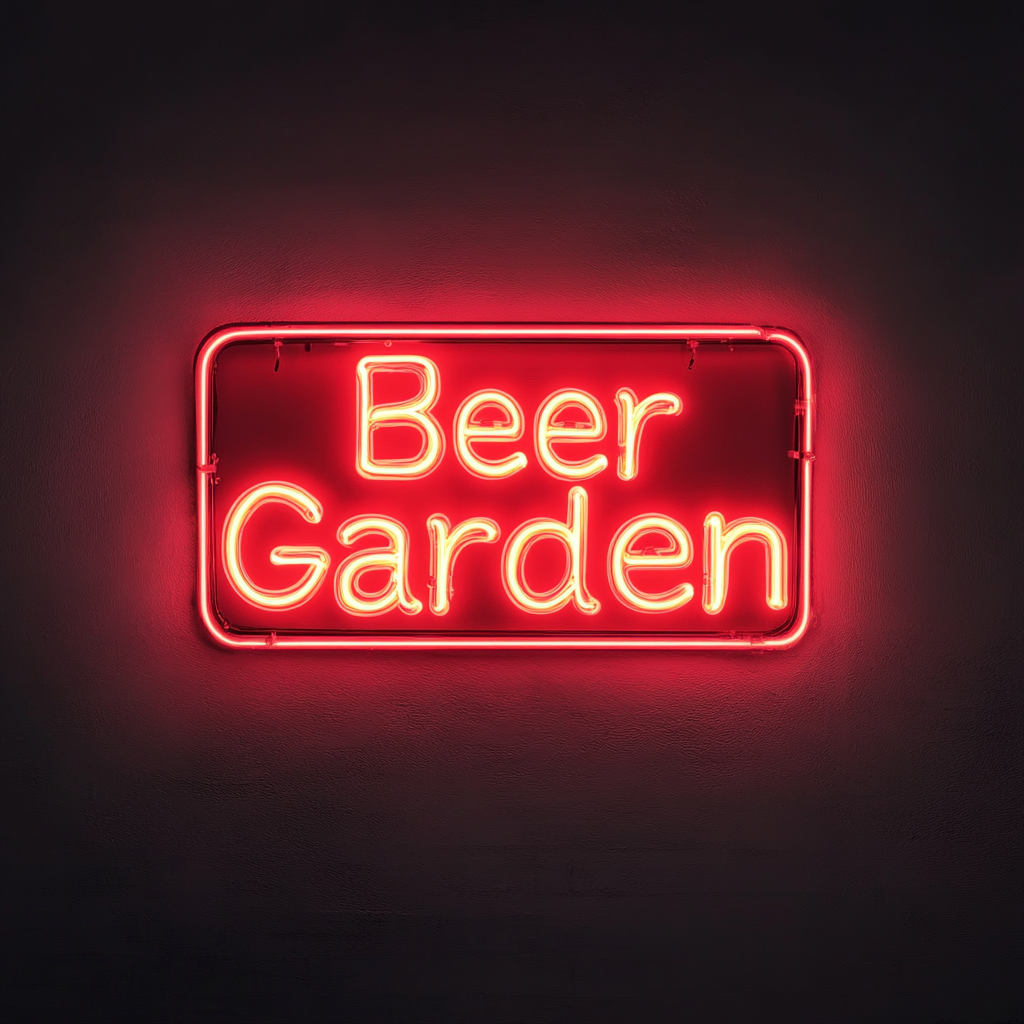 "Beer Garden" - Red Neon Sign, 24 Inches