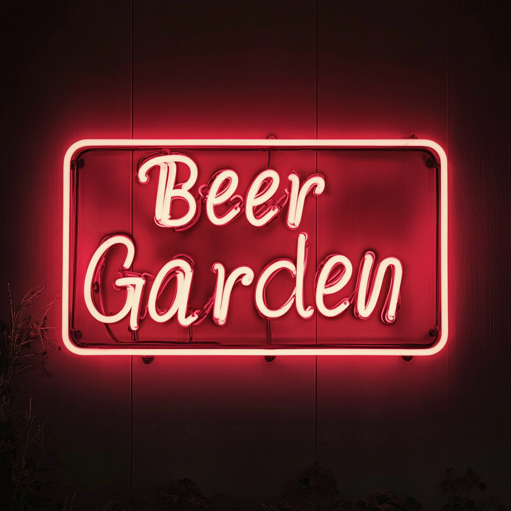"Beer Garden" - Red Neon Sign, 24 Inches