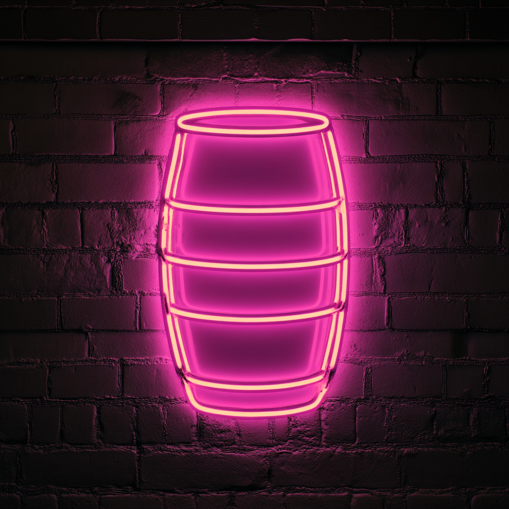 Beer Keg - Pink Neon Sign, 18 Inches
