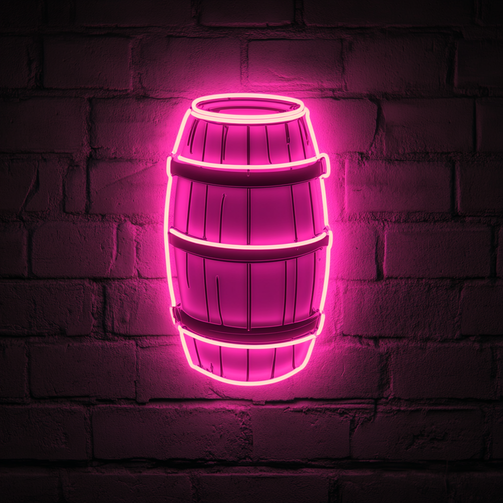 Beer Keg - Pink Neon Sign, 18 Inches