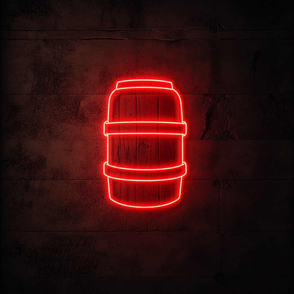 Beer Keg - Red Neon Sign, 24 Inches