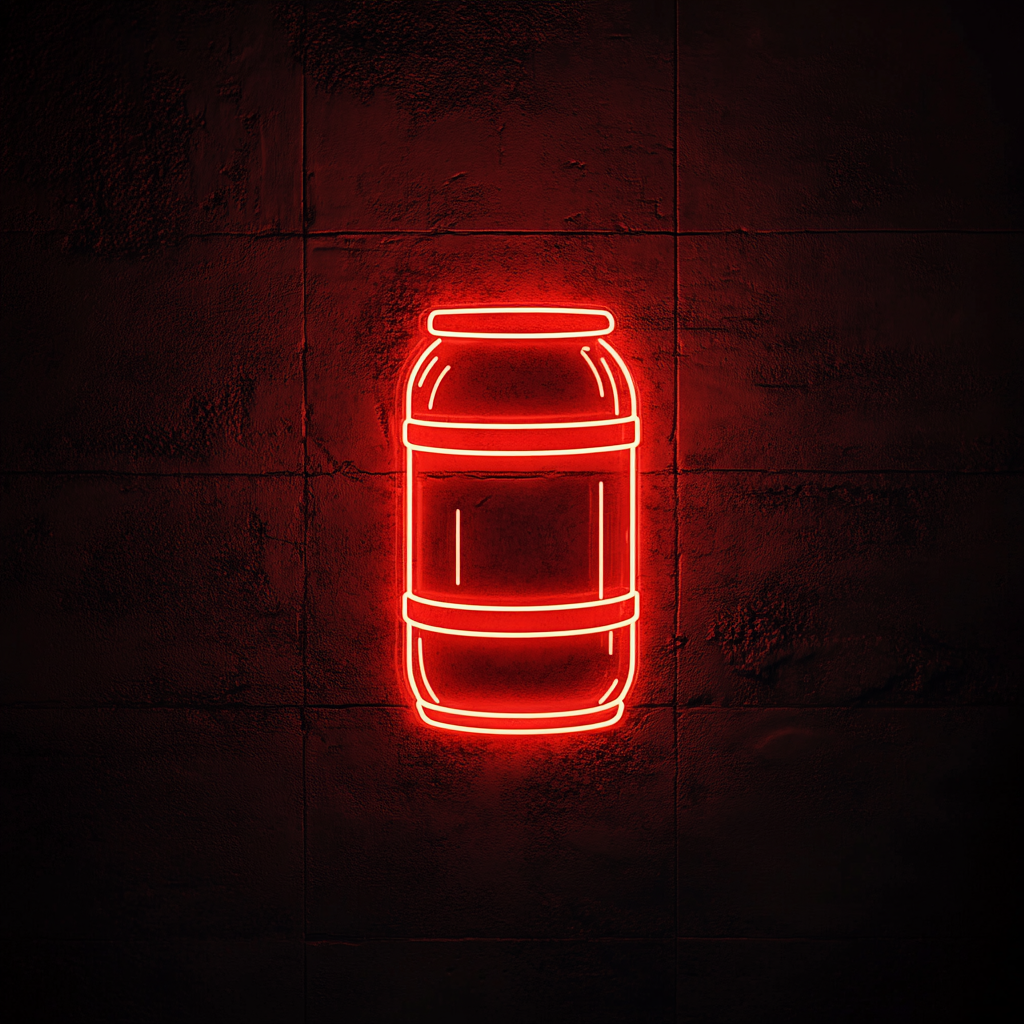 Beer Keg - Red Neon Sign, 18 Inches