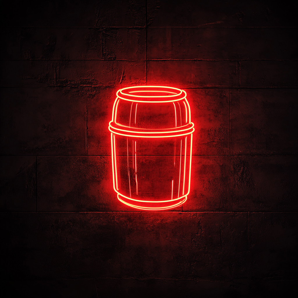 Beer Keg - Red Neon Sign, 18 Inches