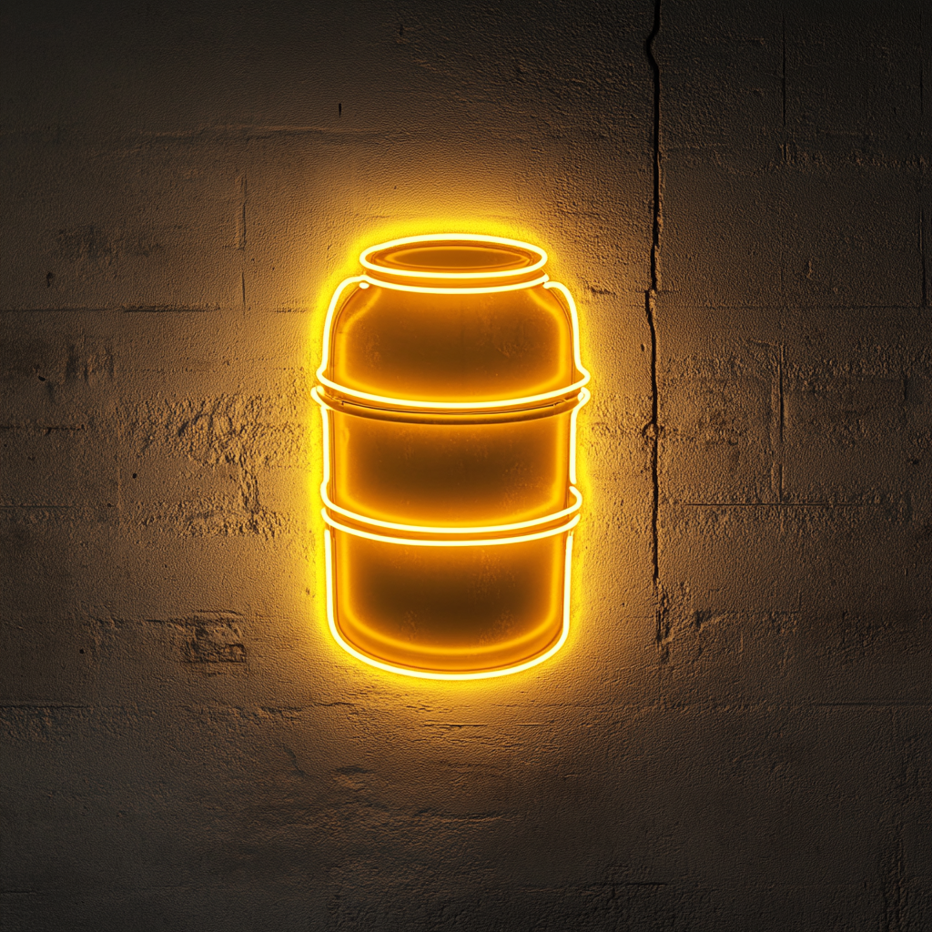 Beer Keg - Yellow Neon Sign, 18 Inches