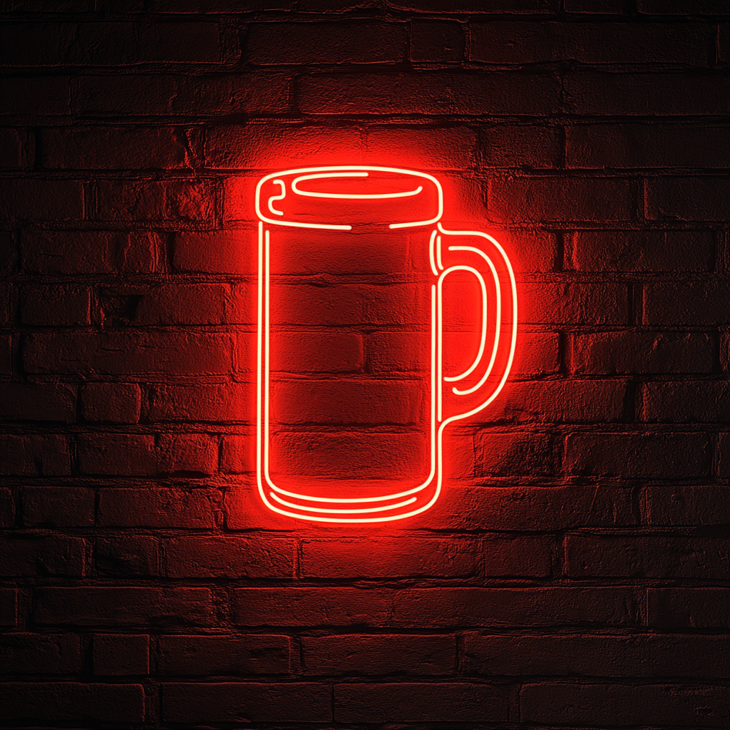 Beer Stein - Red Neon Sign, 24 Inches