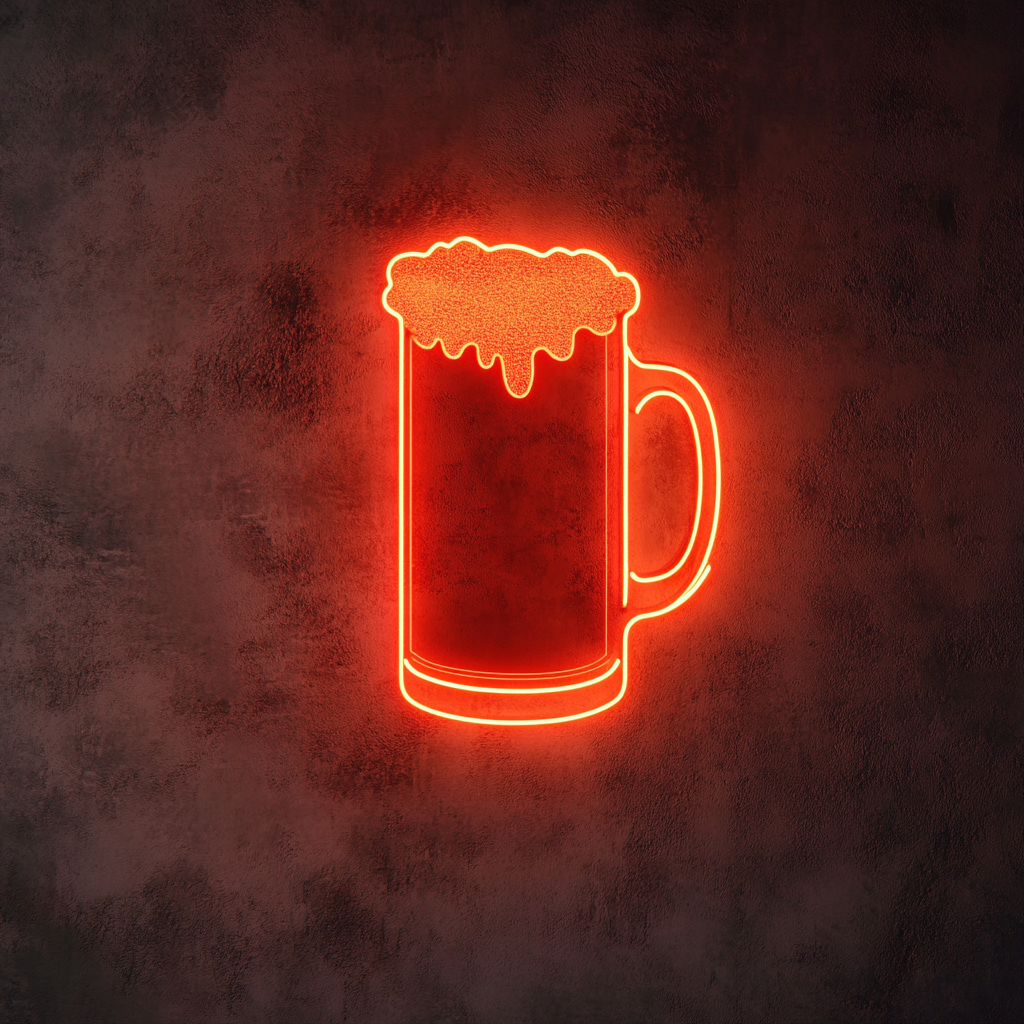 Beer Stein - Red Neon Sign, 18 Inches