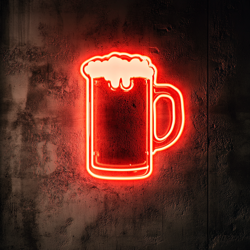 Beer Stein - Red Neon Sign, 18 Inches